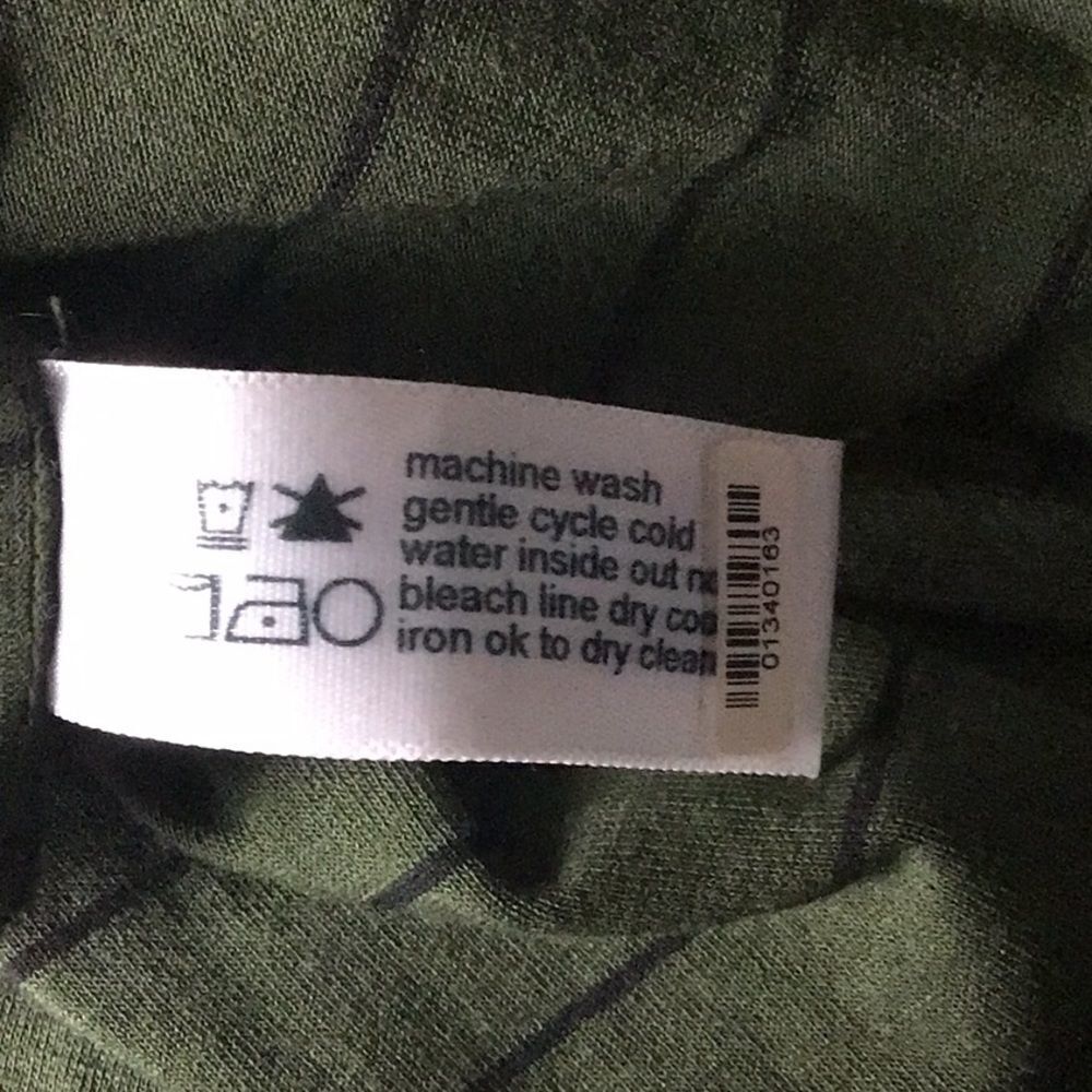 Three Dots Side Slit Kelley Green Striped Maxi Dress Size Medium - Picture 4 of 7